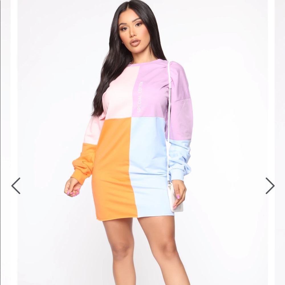 Color block Sweatshirt dress